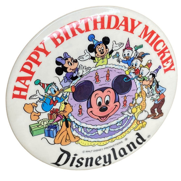Disney Jewelry Vintage Disneyland Happy Birthday Mickey Mouse Pin